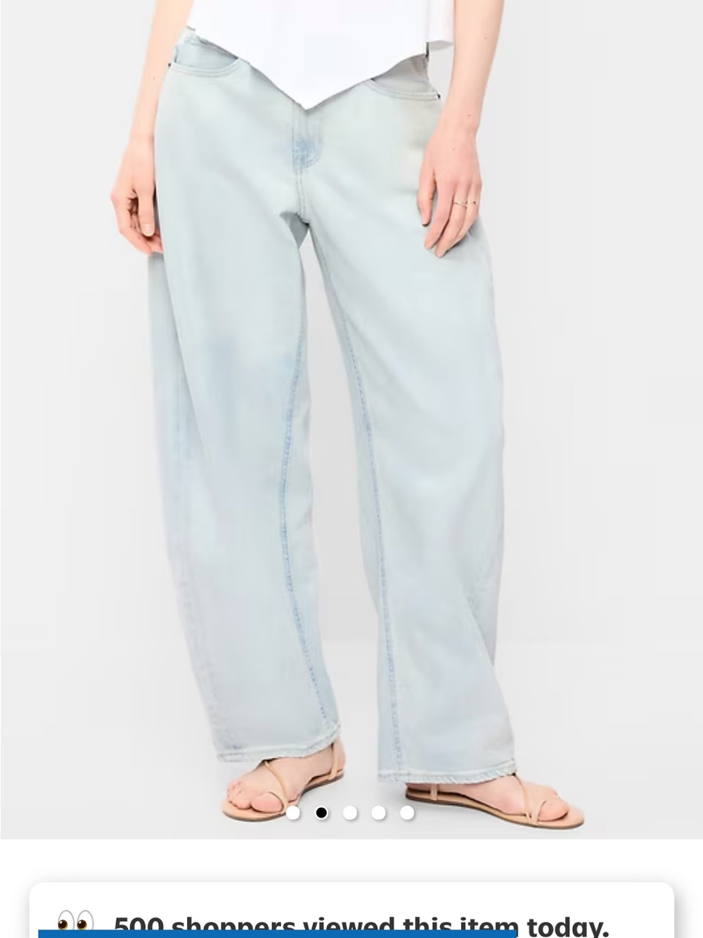 Light Wash Barrel Jeans - Light Blue